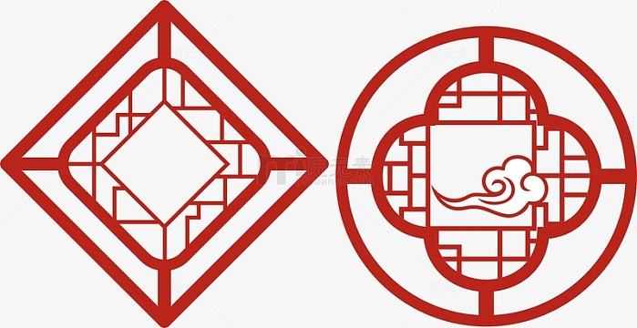 png传统图腾纹样png边角aipng中式传统角花山水矢量边框aipng花边一角