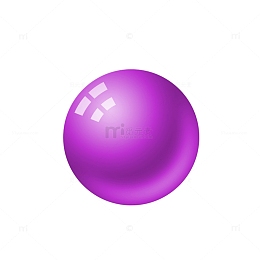 漂亮紫色实心玻璃珠子免抠元素