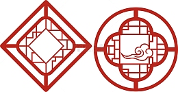 中式圆形边框花纹