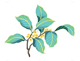 绿色国潮中秋桂花