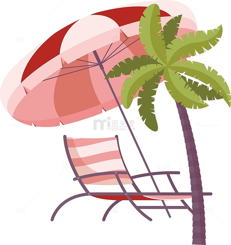 热带植物热带树沙滩椅子