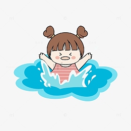 暑期防溺水安全矢量图