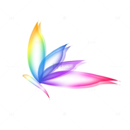 漂亮七彩霓虹效果蝴蝶抽象特效素材