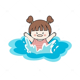 暑期防溺水安全矢量图