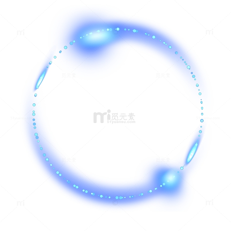 蓝色光圆圈点粒子光晕特效元素