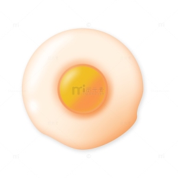 煎鸡蛋美食逼真拟似物模型免抠素材
