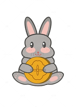 中秋小灰兔抱月饼