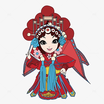 红色女生戏剧戏曲人物角色