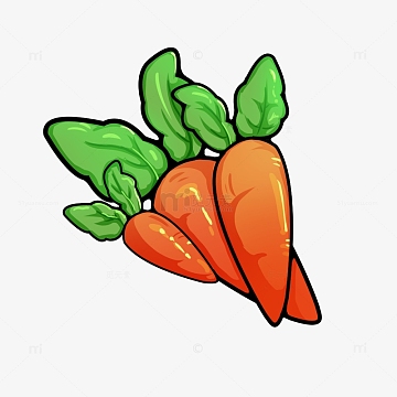 胡萝卜卡通手绘国潮