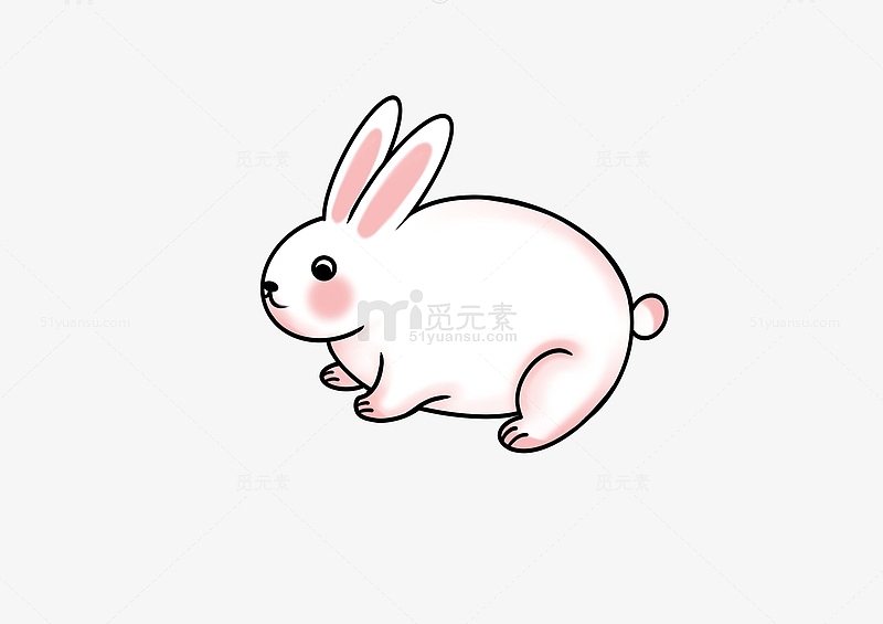 手绘卡通可爱胖胖兔子简笔插画