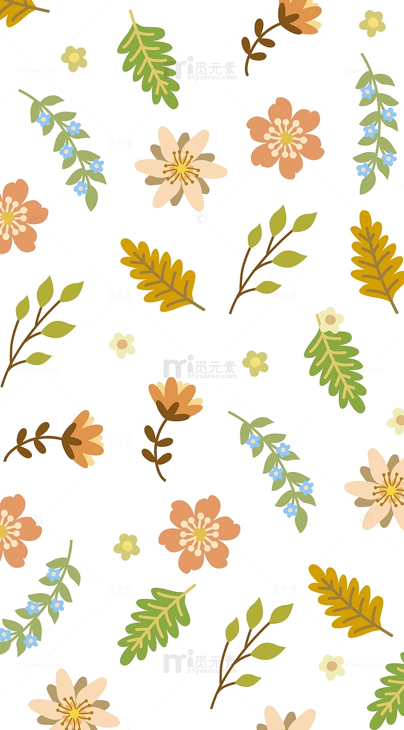 卡通手绘秋季立秋植物花卉元素