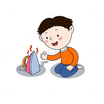 儿童防烫安全防范矢量图