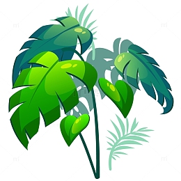 绿色夏日小清新鼠绘树