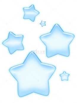 蓝色发光立体渐变点缀星星科技光效元素