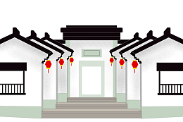 中国风徽派建筑元素