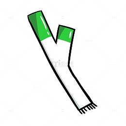 卡通绿白色大葱葱花手绘图