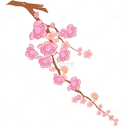 粉色夏季大暑桃花树