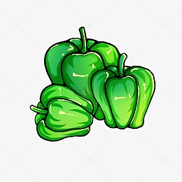 psdpng绿色蔬菜青椒手绘插画pngpng辣椒素材pngpngpngpng卡通手绘蔬菜