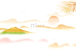 立秋简约山川插画二十四节气