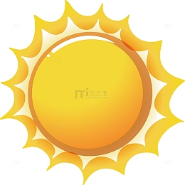 黄色可爱太阳圆圈手绘元素