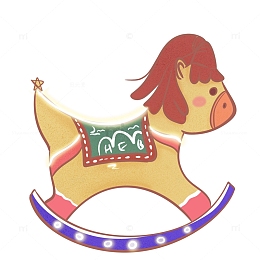 可爱手绘儿童木马亲子陪伴