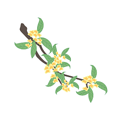 清新简约立秋桂花飘香装饰元素