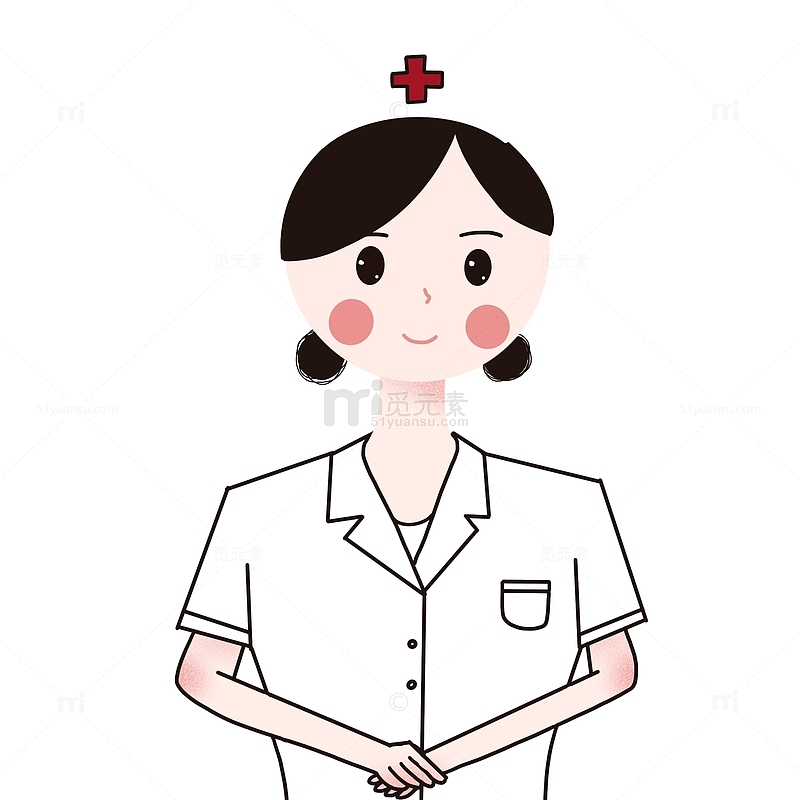 手绘白衣天使防疫护士职业人物头像贴纸