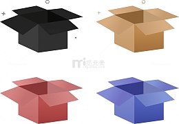 纸箱素材插画PNG快递包裹