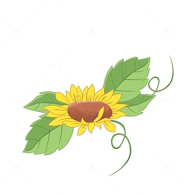 黄色清新教师节向日葵花朵卡通素材