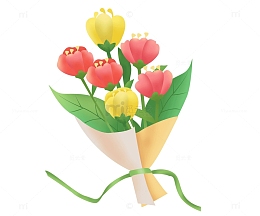 清新教师节花束花朵手绘素材
