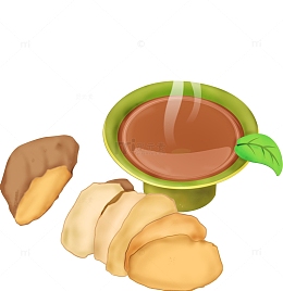 大暑三伏天伏茶伏姜卡通手绘图