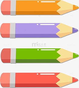 卡通彩色铅笔蜡笔文具免抠元素