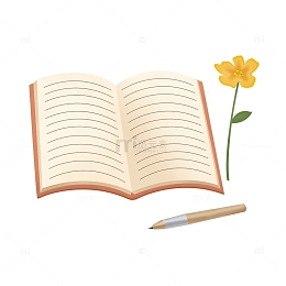 教师节书本钢笔卡通素材