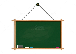 开学季黑板粉笔矢量图