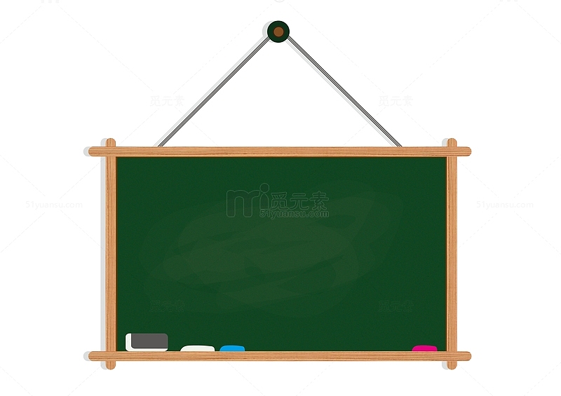 开学季黑板粉笔矢量图