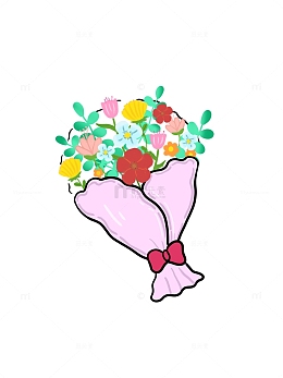 小清新教师节花束花草植物装饰教师节手绘图