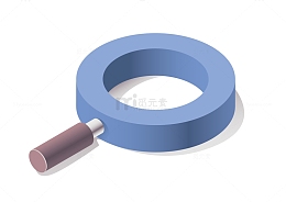 2.5d立体放大镜搜查寻找工具图标