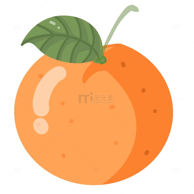 橙色小清新橙子手绘图