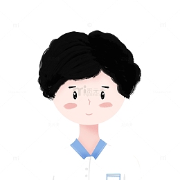 手绘开学季校庆蓝白色校服男生头像插画贴纸
