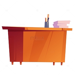 教师节开学季课桌椅元素书本老师桌