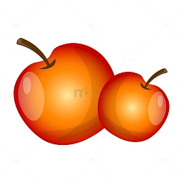 红色苹果水果手绘矢量可改色青苹果