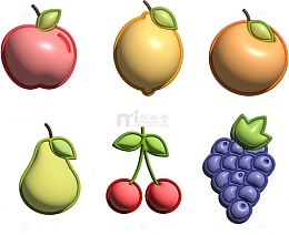 卡通3D水果形象