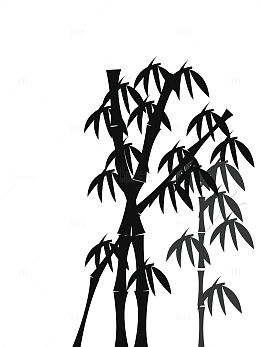手绘制古风竹子