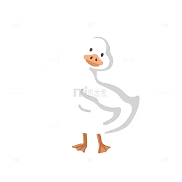 白色可爱鸭子手绘图