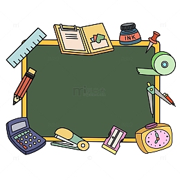 卡通开学季黑板文具返校开学手绘图