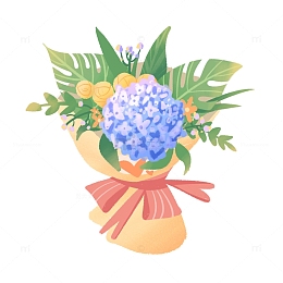 教师节礼物鲜花花束手绘图