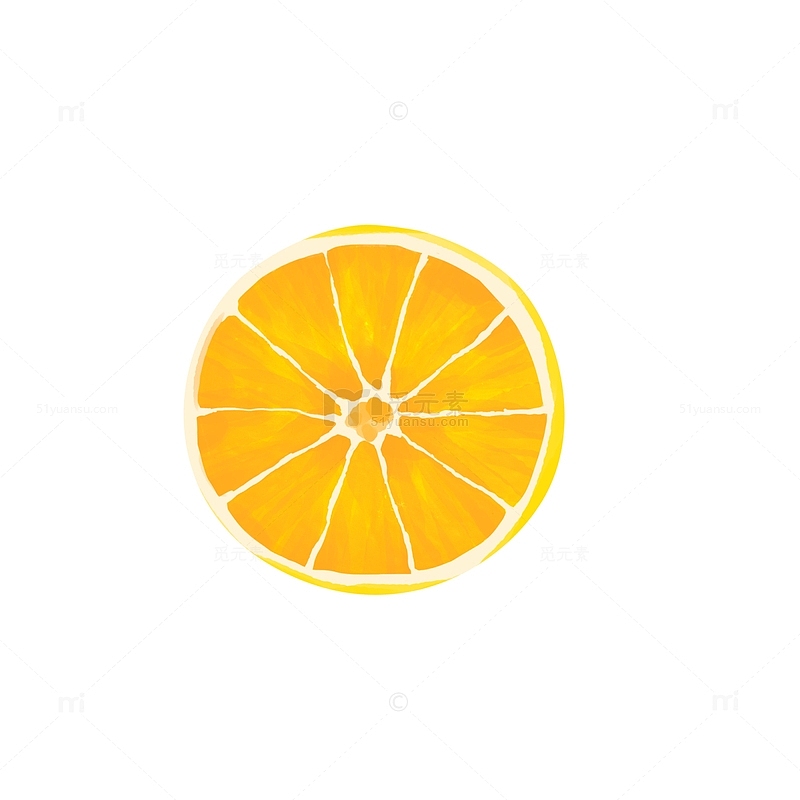 手绘小清新水果橙子元素