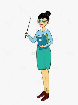 卡通老师教课图