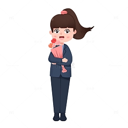 女老师教师节抱着收到的花