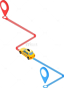 打车目的地汽车巡检地址路线距离元素